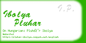 ibolya pluhar business card